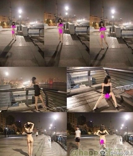 上海闹市裸拍女5