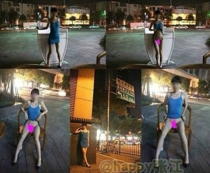 上海闹市裸拍女7
