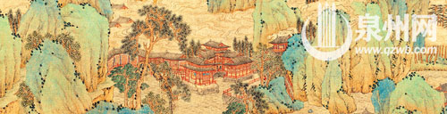 仇英《春山游骑图》局部