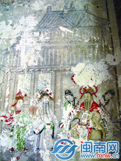 朝阳云接寺内原来的清代壁画（网友图）