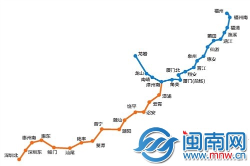 厦深铁路站点图