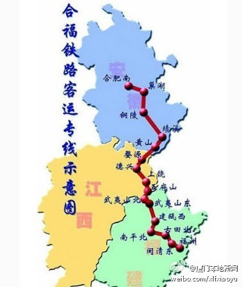 合福铁路客运专线示意图