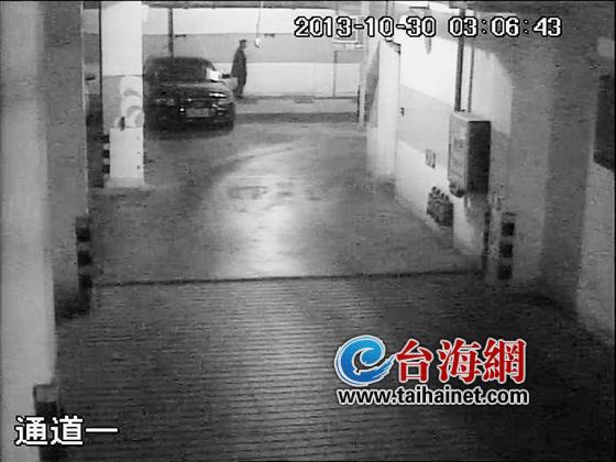 监控录下嫌疑人拉车门的过程