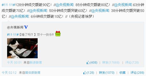 央视新闻微博截图