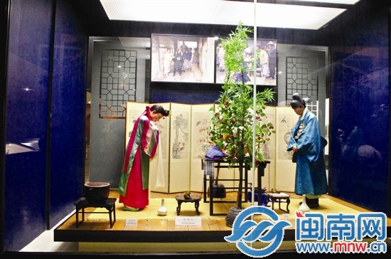 光州民俗博物馆里，传统婚礼习俗展示