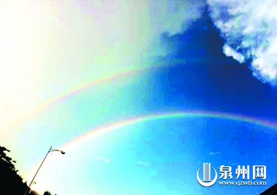 南安昨现罕见“双彩虹”