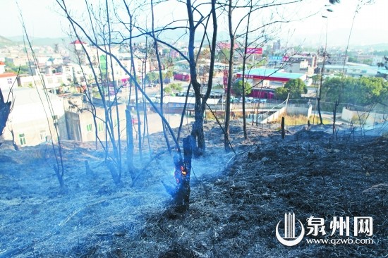 起火的山下不远处就是加油站