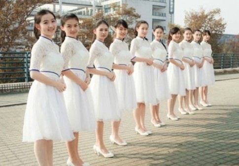 浙大礼仪队美女白裙照走红