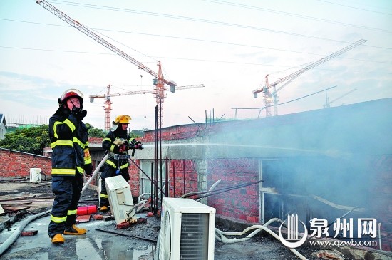 丰泽区东海街道一处工地的办公室突然起火