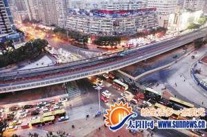 昨日傍晚,吕厝跨线桥下车流滚滚