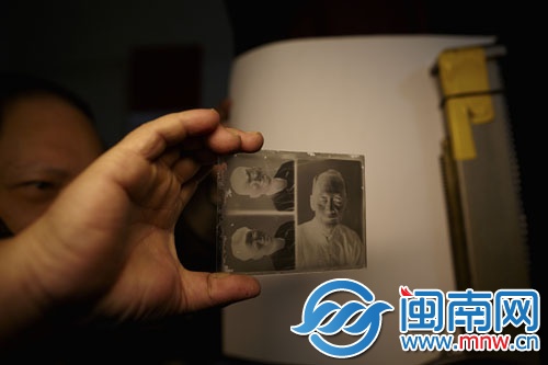 老陈的照相馆里还存有一块负片的玻璃