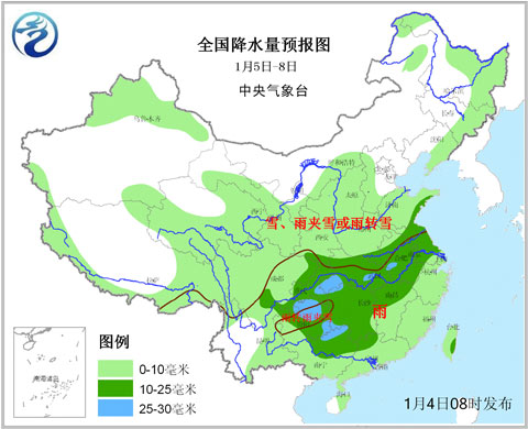全国大范围雨雪