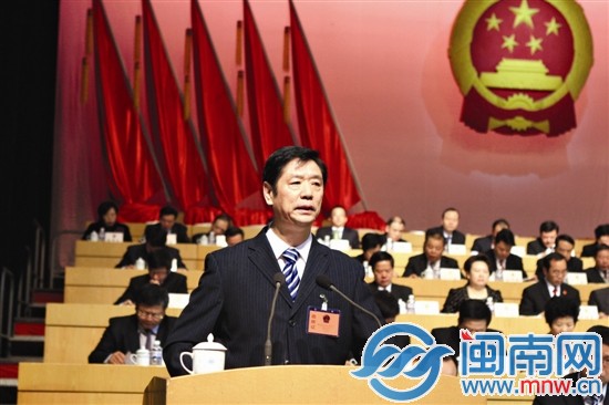 漳州市人大常委会主任吴玉辉作工作报告