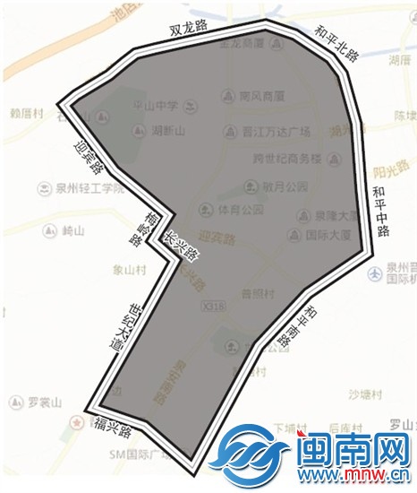 新的禁止销售、使用高污染燃料区域范围示意图