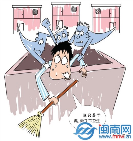 南安一男爬出防盗网打扫平台被邻居当小偷抓起来