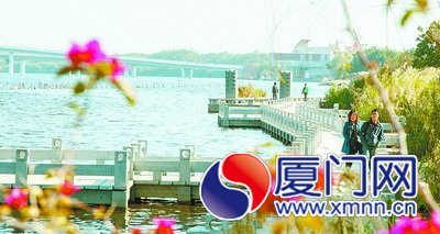 绿荫掩映的木栈道沿水而建
