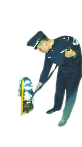 警犬嗅寻烟花爆竹