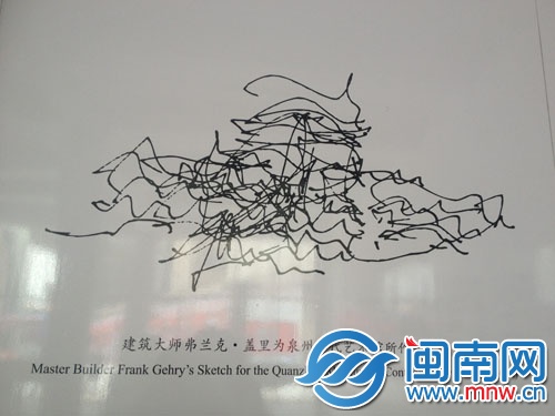 盖里为泉州当代艺术馆所作手稿