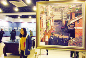 漳州市区八宝印泥厂展出近60幅画作