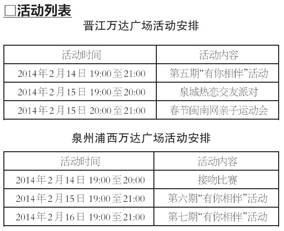 活动列表
