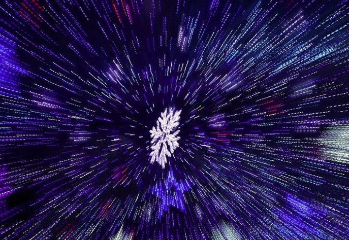 雪花状的灯组
