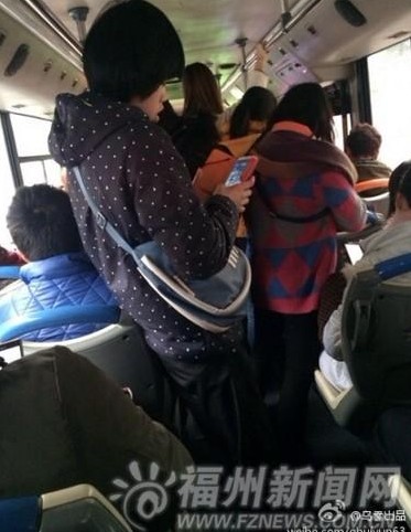女孩公交上用名牌手机引质疑 曾持残疾证乞讨