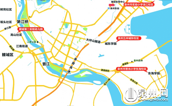 新校区部分学校分布图