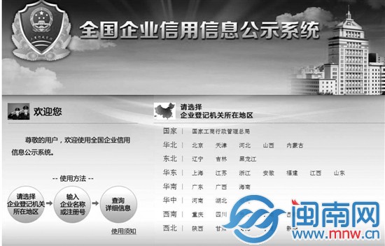 在这一系统可查各种企业信息