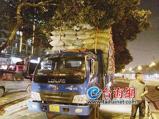 漳州交警夜间查车：五辆货车严重超载800%