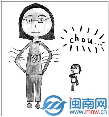 六年级女孩 画“不完美的爸妈”