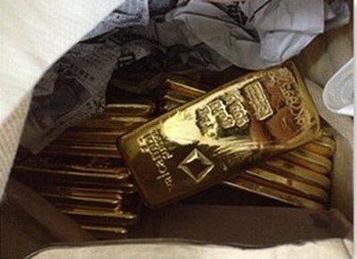 警方缴获的黄金。