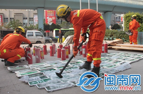 一千多件假冒伪劣消防产品被销毁