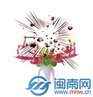 电子生日蜡烛爆炸 两小孩脸被炸伤