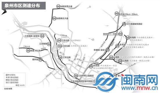 泉州市区测速分布 张娟制图