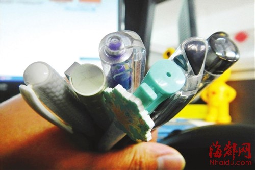 莆田小学边文具店 笔帽多无通气孔属不合格产品