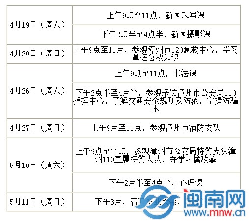 时间表