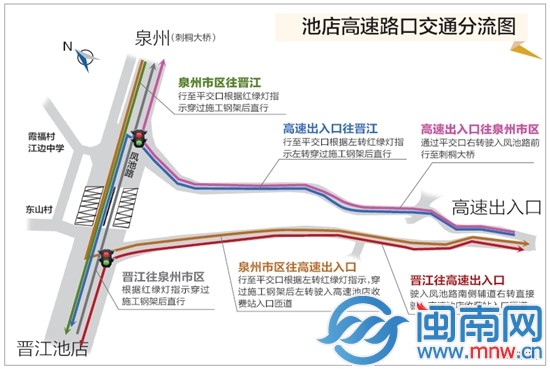 池店高速路口交通分流图 张娟 制图