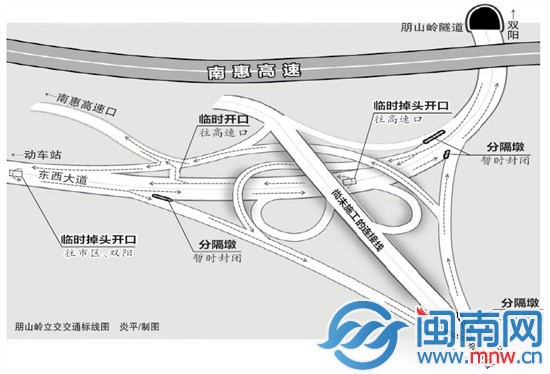 朋山岭立交交通标线图