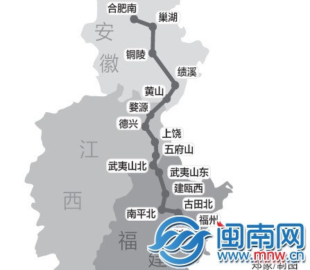 合福铁路今年将通车，福州至合肥只需3小时