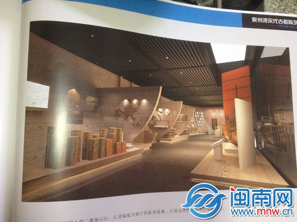 效仿古船内的水密隔舱来布展的效果图