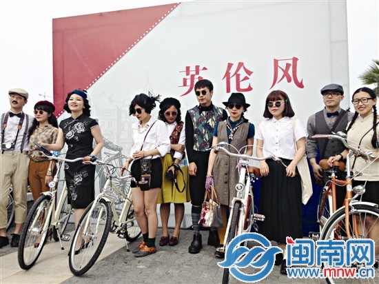 英伦风格造型亮相骑行大会