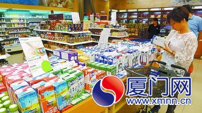 进口液态奶“占领”厦门超市
