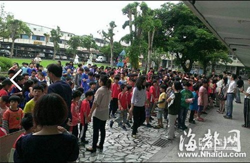 凤林小学昨日本来就安排有防灾演练，正好遇上地震　