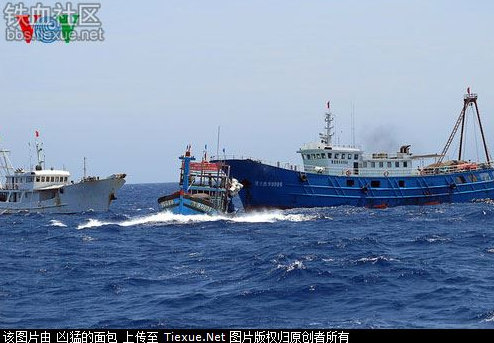 中国40艘渔船包围越南渔船并撞沉一艘