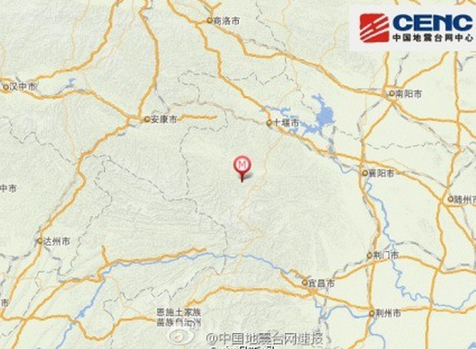 湖北省房县（北纬31.9度，东经110.4度）发生4.0级地震