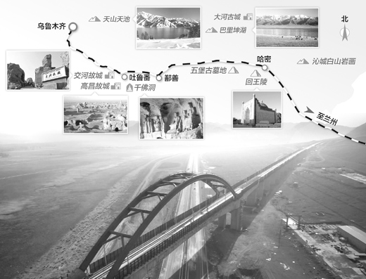 达坂城湿地特大桥跨越连霍高速