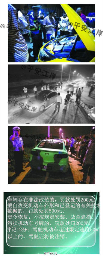 武汉20多辆警车追堵地下飙车团伙