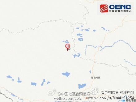 西藏那曲尼玛县发生3.4级地震