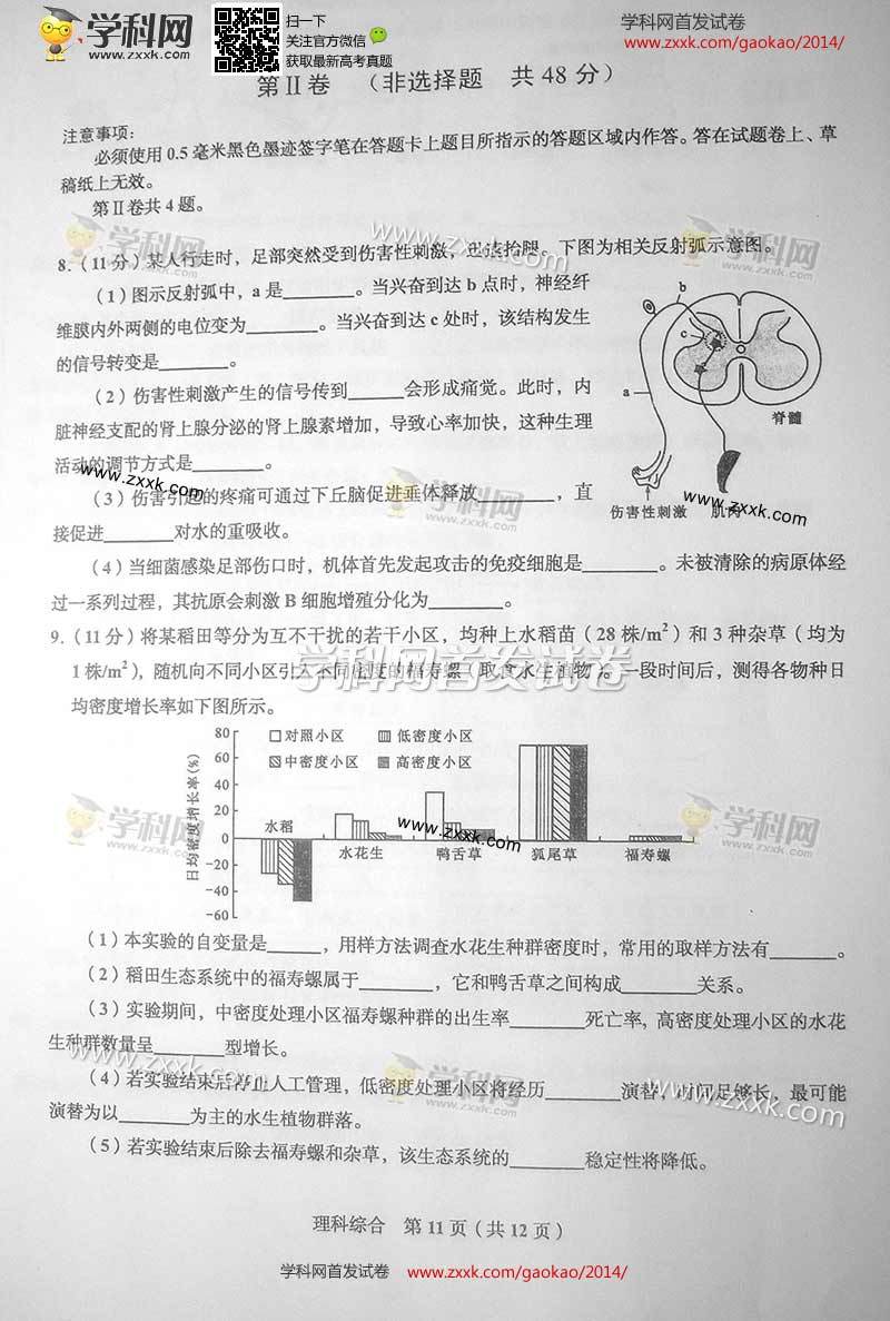 2014年四川高考理综试题及参考答案3