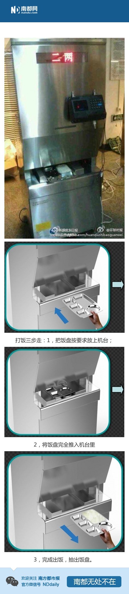 华工饭堂自动打饭机 2.5秒打一份饭